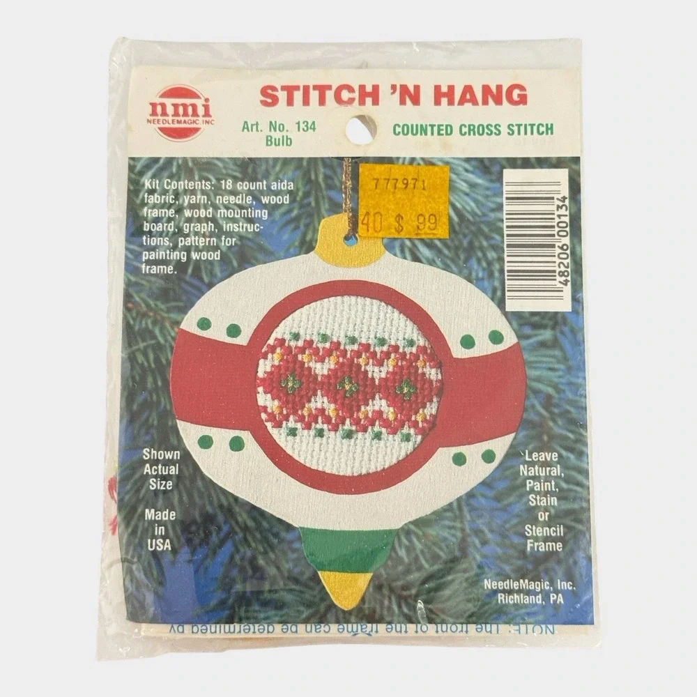NeedleMagic Cross Stitch Kit Unisex OS Multi NEW Christmas Ornament Lot 3 NOS